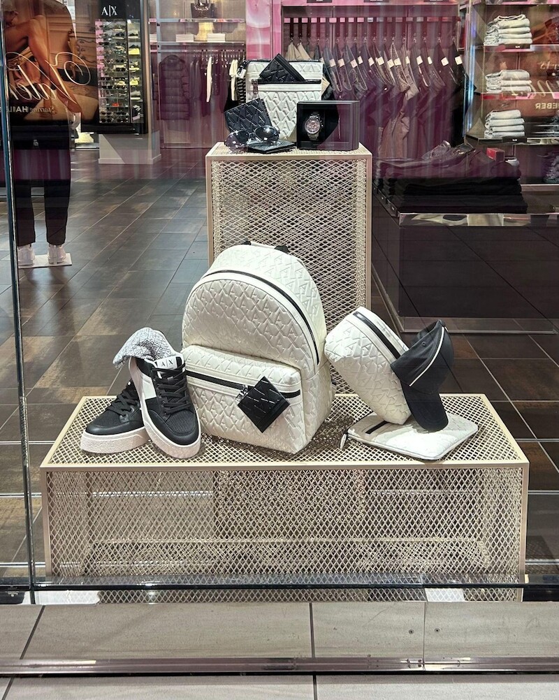 Window riser with backpack and sneakers